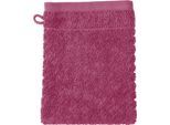 Waschhandschuh ROSS "Smart", lila (beere), B:16cm L:21cm, Frottier, Handtücher, Uni-Rippe mit Velourslabel