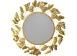 Wandspiegel, gold (goldfarben), T:3cm Ø:82cm, Metall, Spiegelglas, HOFMANN LIVING AND MORE, Spiegel, Wandspiegel