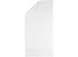 Badetuch EGERIA "Diamant", weiß, B:70cm L:140cm, Frotteevelours, Obermaterial: 100% Baumwolle, Handtücher, Badetuch, Uni Programm mit schmaler Bordüre, 100 % Baumwolle