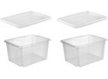 Organizer KEEEPER "emil", transparent, B:34,5cm H:22cm, Polypropylen, Aufbewahrungsboxen, Aufbewahrungsbox, 24 L, mit Deckel, hochwertiger Kunststoff