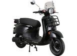Motorroller ALPHA MOTORS "Adria", schwarz (schwarz, schwarz), Motorroller, ohne Topcase, 45 km/h, mit Lenkerschloss und Windschild, B:67,5cm H:108,5cm L:175cm
