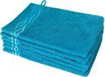 Waschhandschuh DYCKHOFF "Wave", blau (petrol), B:16cm L:21cm, Frottier, Baumwolle, Handtücher, mit Jacquard-Bordüre