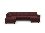 Wohnlandschaft HOME AFFAIRE "County U-Form", lila (chianti), B:309cm H:81cm T:213cm, Luxus-Microfaser (100% Polyester);Struktur fein (100% Polyester);Luxus-Microfaser weich (9ß% Polyester, 10% Polyamid), Sofas, Wohnlandschaft, wahlweise Ottomane links oder rechts, mit Federkern-Polsterung