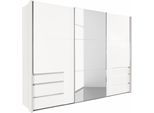 Schwebetürenschrank WIMEX "Level by fresh to go", weiß, B:300cm H:216cm T:65cm, Schränke, Schwebetürenschrank, jeweils mit einer Spiegeltür