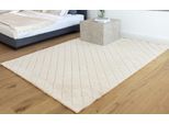 Teppich PADIRO "Imala 125", beige (creme), B:200cm H:30mm L:290cm, Polyester, Teppiche, Teppich, Besonders weiche Haptik, flauschig, geprägtes Muster