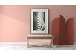 Sitzbank KAYOOM "Diaz 125, Edler Touch durch goldenes Gestell,Bietet mehrere Sitzplätze", grau (taupe, gold), B:90cm H:40cm T:40cm, Bezug:Polyester (Samt) Korpus:MDF, Sperrholz Gestell:Eisen, Sitzbänke, Sitzbank, samtweich, gesteppt, mit Zierknöpfen, Hochwertiger Samtbezug