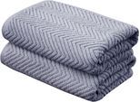 Badetücher FRAMSOHN FROTTIER "Ocean Bio Duschtücher", blau (rauchblau, blau), B:75cm L:150cm, Frottier, Obermaterial: 100% Baumwolle, Handtücher, hergestellt in Österreich, mit Kordel, gedrehter Bauschzwirn