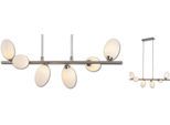 NÄVE LED Pendelleuchte "Eleganza", schwarz (stahl blank), 6, H: 127cm, 1 Stk., Leuchten, 6 flg., Spots mit opalem Glas, L: 25cm, incl. 6x G9 LED/6x4W warmweiß, LED Pendelleuchte