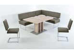Essgruppe K+W KOMFORT & WOHNEN, beige (zypresse 21), B:199cm H:89cm T:158cm, Sitzmöbel-Sets, Essgruppe, langer Schenkel links oder rechts, 2 Freischwinger, 1 Funktionstisch