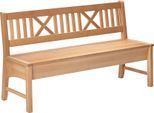 Truhenbank MASSIVLINE & MORE "Bodensee", braun (buche massiv lackiert, buche massiv lackiert), B:146cm H:87cm T:52cm, Holzwerkstoff, Sitzbänke, Breite 166 cm
