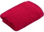Waschlappen VOSSEN "Vegan Life", rot (kirschrot), 3 Stk., Walkfrottee, Handtücher, 100% vegan