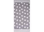 Badetuch DYCKHOFF "Stars", grau, B:70cm L:140cm, Walkfrottee, Obermaterial: 100% Baumwolle, Handtücher, Badetuch, mit Sternen & Streifen