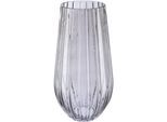 Tischvase OTTO HOME "Adella mit Reliefoberfläche", grau (grau, transparent), H:26cm Ø:24cm, Glas, Vasen, Blumenvase mit besonderer Strukturoberfläche, Höhe ca. 26 cm