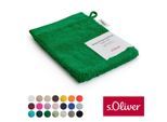Waschhandschuh S.OLIVER "s.Oliver, Premium Qualität, 600 gr/m², auch als Sets erhältlich", grün, B:16cm L:21cm, Walkfrottier, Baumwolle, Handtücher, große Farbauswahl, auch als Duschtuch, Handtuch, Gästetuch