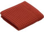 Gästehandtücher VOSSEN "Senses", rot (raw sugar), B:30cm L:50cm, Waffelpiqué, Baumwolle, Handtücher, leichte Waffelstruktur