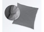 Kissenbezüge PRIMERA "Kissenbezüge »Stone Washed«, Primera (2 Stück)", grau (anthrazit), B:80cm L:80cm, Renforcé, Obermaterial: 100% Baumwolle, Kissenbezüge, mit Stone-Washed Optik