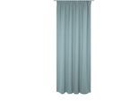 Vorhang WIRTH "Newbury", blau (mittelblau), B:130cm H:375cm, Baumwolle, Polyester, Gardinen, nach Maß