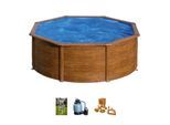 Rundpool GRE "PACIFIC in Holzoptik inkl. Zubehör", braun, H:120cm Ø:300cm, Schwimmbecken, Rundpool, Höhe: 120 cm, in versch. Größen erhältlich, Topseller