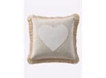 Kissenhülle HEINE HOME, beige (natur, weiß), B:40cm, Baumwolle, 87% Baumwolle, 13% Leinen, Kissenbezüge, Kissenhülle