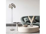 NÄVE Stehlampe "Orion", grau (chromfarben), 6, Ø 44cm H: 165cm, 1 Stk., Leuchten, 6flg., G9, Glasschirme smokey/chrom, Zuleitung 200cm m. Fußschalter, Stehlampe