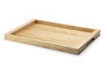 Tablett CONTINENTA, braun (holzfarben), B:40cm H:4cm L:59cm, Holzwerkstoff, Tabletts, Gummibaum