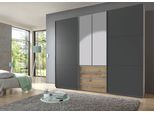 Schwebetürenschrank WIMEX "Magic by fresh to go", grau (plankeneiche nachbildung, graphit), B:300cm H:236cm T:65cm, Schränke, Schwebetürenschrank