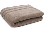 Badetuch GÖZZE "Monaco", grau (taupe), B:70cm L:140cm, Walkfrottier, Obermaterial: 100% Baumwolle, Handtücher, Badetuch, Uni Farben, mit gewellter Bordüre, reine Baumwolle