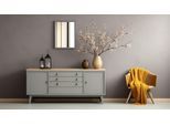 Spiegel MIRRORS AND MORE "Elenor", grau, B:34cm H:45cm, Kunststoff, Spiegel, Horizontal und vertikal montierbar