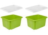 Organizer KEEEPER "emil", grün, B:34,5cm H:22cm, Polypropylen, Aufbewahrungsboxen, Aufbewahrungsbox, 24 L, mit Deckel, hochwertiger Kunststoff