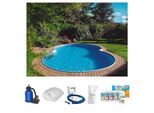Achtformpool CLEAR POOL "Premium Mallorca", weiß, B:300cm H:120cm L:470cm, Schwimmbecken, inkl. umfangreichem Zubehör BxLxH: 300x470x120 cm