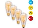 NÄVE LED-Leuchtmittel "Dilly", Energieeffizienz: F (A-G), gelb (amber), L:14,6cm Ø:6,4cm, Leuchtmittel, 4er-Set LED Leuchtmittel E27/4W,2000K; 320lm; SKI/IP20