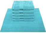 Seiftuch DYCKHOFF "Siena", blau (aqua), B:30cm L:30cm, Frottier, Waschlappen, mit Bordüre