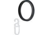 Flachring GARESA "Flachring mit Haken" Gr. 1, schwarz, Ø:20cm, Gardinenbefestigungen