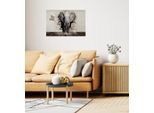 Wandsticker QUEENCE "Elefant", grau, B:150cm H:90cm T:0,1cm, Folie, Wandtattoos, Selbstklebend, kinderleichte Anbringung