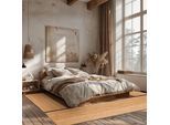 Bettumrandung "Lola", beige (natur), H:10mm, Obermaterial: 100% Jute, MYFLAIR MÖBEL & ACCESSOIRES, Bettumrandungen, Wendeteppich, handgeflochten, Naturfaser, Boho-Style, Läufer-Set