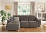 Ecksofa HOME AFFAIRE "Boston L-Form", braun, B:254cm T:170cm, Struktur (100% Polyester);Luxus-Microfaser Florence (100% Polyester);Chenille (100% Polyester);NaturLEDER (reines Rindsleder), Sofas, Ecksofa, Kopfteilverstellung an jeder Sitzfläche, wahlweise Relaxfunktion