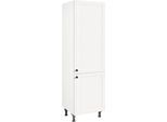 Hochschrank NOBILIA "Cascada", Ausrichtung wählbar, mit zwei Türen, vormontiert", weiß (front: lacklaminat weiß, korpus: weiß), B:60cm H:216,6cm T:58,3cm, Schränke, Küchenschrank Hochschrank, Breite/Höhe: 60/216,6 cm