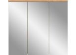 Badezimmerspiegelschrank WELLTIME "Dolo, Breite 80 cm, 3 Spiegeltüren, 9 Fächer, 6 Einlegeböden", grau (nox oak), B:80cm H:75cm T:20cm, Schränke, Badmöbel, Badschrank, Schrank, Wandschrank, Bad, Badezimmer