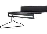 Garderobenleiste SPINDER DESIGN "SWAY 60", schwarz, B:60cm H:18cm T:30cm, Stahl, Garderobenhalter, 2-in-1 Wandregal + Garderobe