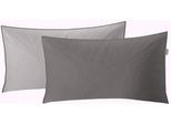 Kissenbezug KLEINE WOLKE "Linda", grau (silbergrau), B:40cm L:80cm, Mako-Satin, Obermaterial: 100% Baumwolle, Kissenbezüge, Kissenbezug, einfaches, sehr elegantes Design