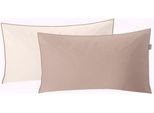 Kissenbezug KLEINE WOLKE "Linda", grau (taupe), B:40cm L:80cm, Mako-Satin, Obermaterial: 100% Baumwolle, Kissenbezüge, Kissenbezug, einfaches, sehr elegantes Design