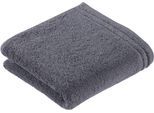 Badetuch VOSSEN "Calypso Feeling", grau (flanell), B:50cm L:100cm, Walkfrottee, Obermaterial: 100% Baumwolle, Handtücher, Badetuch, mit schmaler Bordüre, aus 100% hochwerter Baumwolle, Vegan, einfarbig