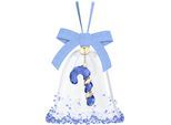 Dekohänger SWAROVSKI "Sammelfigur Holiday Cheers Dulcis Weihnachtsglocke", blau (kristallweiß, blau, goldfarben), Dekohänger, B/H/T: 7,59cm x 9,03cm x 7,59cm, Kristallglas, Metall, Polyester, Swarovski Kristall, B:7,59cm H:9,03cm T:7,59cm