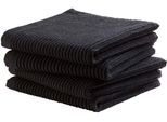 Spültuch DDDDD "Basic", schwarz, B:30cm L:30cm, 100% Baumwolle, Geschirrtücher, mit luxuriöser Rippenstruktur und optimale Feuchtigkeitsaufnahme