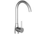 Spültischarmatur SCHÜTTE "Manetti", grau (chrom), B:5cm H:28,5cm T:18cm, Kunststoff, Messing, Metall, Armaturen, 360 schwenkbarer Wasserhahn, Mischbatterie, Spültischarmatur in Chrom