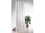 Vorhang WECKBRODT "Natural Chic" Gr. 1, beige (natur), B:135cm H:245cm, Polyester, Gardinen, Leinen-Optik, Webstreifen, halbtransparent, Gardine, Store