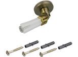 Träger LIEDECO, gold (messingfarben, antik), Ø:1,6cm, Gardinenstangenhalterungen, für Gardinenstangen Ø 16 mm