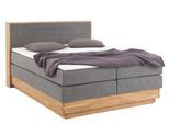 Boxspringbett HOME AFFAIRE "Cavan", grau (anthrazit), L:220cm, Microfaser (100% Polyester), Komplettbetten, Boxspringbett, Eiche, inkl. Bettkasten & Topper, verschiedene Härtegrade (auch H4)