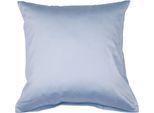 Kissenbezug JANINE "Colors Mako Satin", blau (perlblau), B:80cm L:80cm, Mako-Satin, Mako-Satin, Kissenbezüge, Kissenbezug, mit Reißverschluss, uni Kissenhülle, feinfädig, 100% Baumwolle