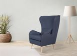 Sessel HOME AFFAIRE "Charles Ohrensessel", blau (dunkelblau), B:78cm H:118cm T:94cm, 100% Polyester, Sessel, Sessel, groß und gemütlich in modernem Design
